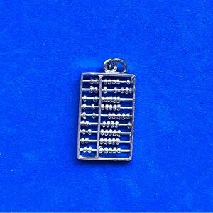 Vintage Silver Abacus Charm with Moveable Beads